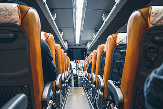 Charter bus in Sioux, South Dakota